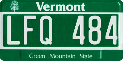 VT license plate LFQ484