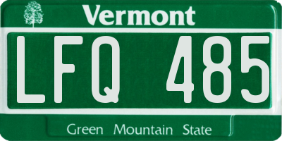 VT license plate LFQ485