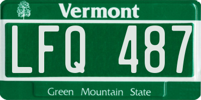VT license plate LFQ487