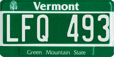 VT license plate LFQ493
