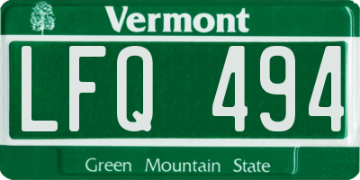 VT license plate LFQ494