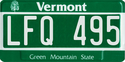 VT license plate LFQ495