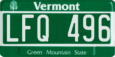VT license plate LFQ496