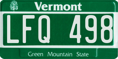 VT license plate LFQ498