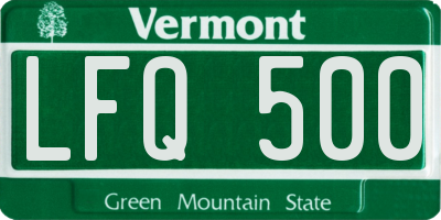 VT license plate LFQ500