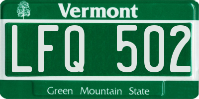 VT license plate LFQ502