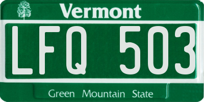 VT license plate LFQ503