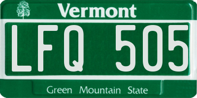 VT license plate LFQ505