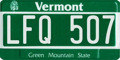 VT license plate LFQ507