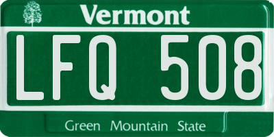 VT license plate LFQ508