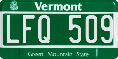 VT license plate LFQ509