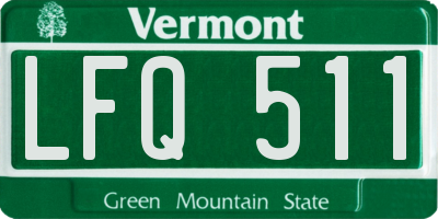 VT license plate LFQ511