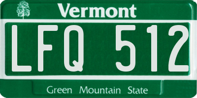 VT license plate LFQ512