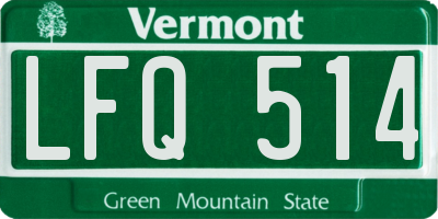 VT license plate LFQ514