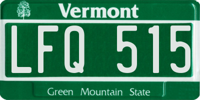 VT license plate LFQ515