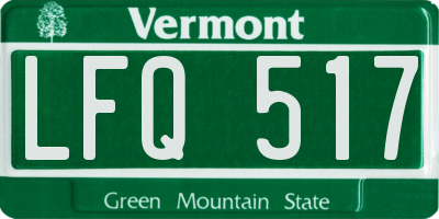 VT license plate LFQ517