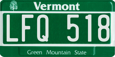 VT license plate LFQ518
