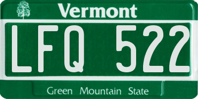 VT license plate LFQ522