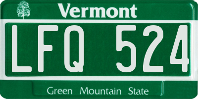 VT license plate LFQ524