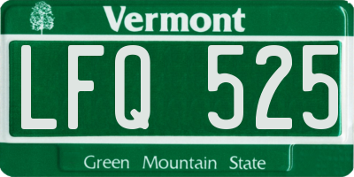 VT license plate LFQ525