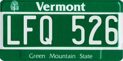 VT license plate LFQ526