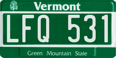 VT license plate LFQ531