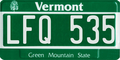 VT license plate LFQ535