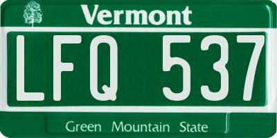 VT license plate LFQ537
