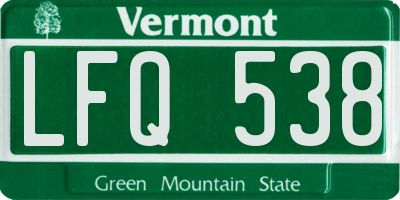 VT license plate LFQ538