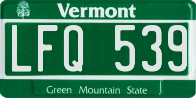 VT license plate LFQ539
