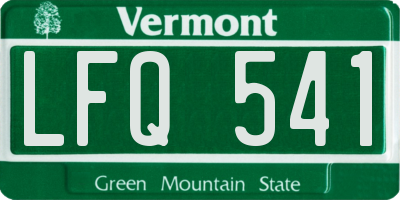 VT license plate LFQ541