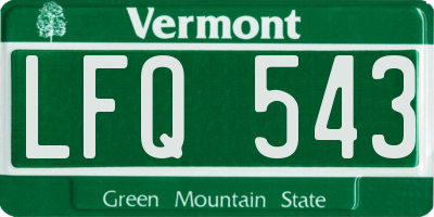 VT license plate LFQ543