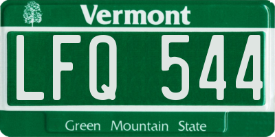 VT license plate LFQ544