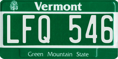 VT license plate LFQ546
