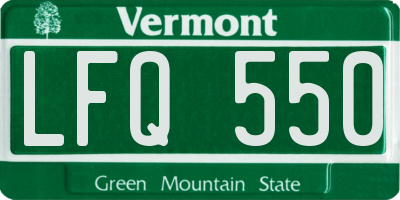 VT license plate LFQ550