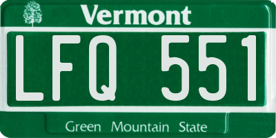 VT license plate LFQ551