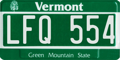 VT license plate LFQ554
