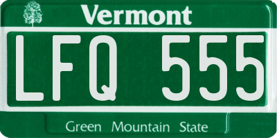 VT license plate LFQ555