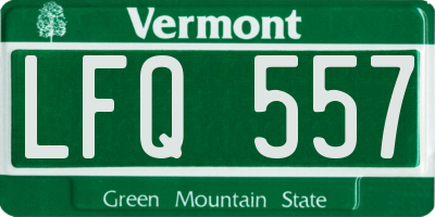 VT license plate LFQ557
