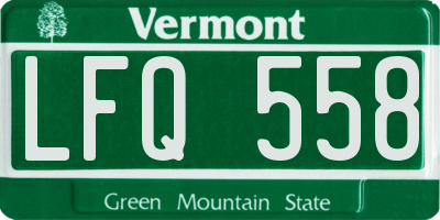 VT license plate LFQ558