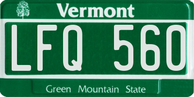 VT license plate LFQ560