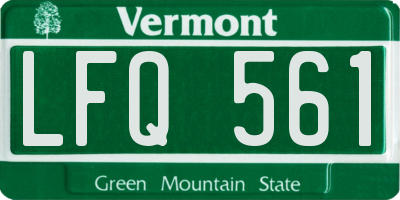 VT license plate LFQ561