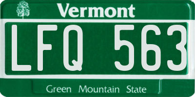 VT license plate LFQ563