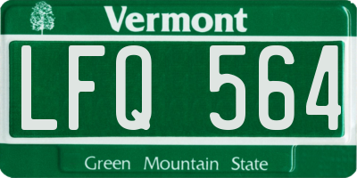 VT license plate LFQ564