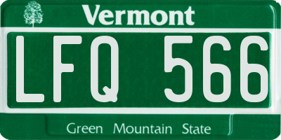 VT license plate LFQ566