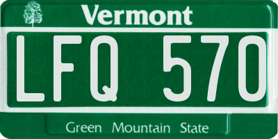 VT license plate LFQ570