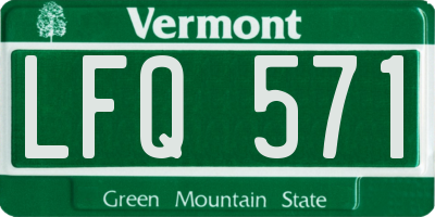 VT license plate LFQ571