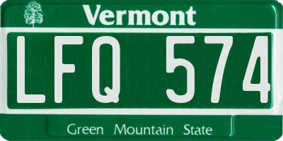 VT license plate LFQ574