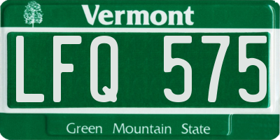 VT license plate LFQ575