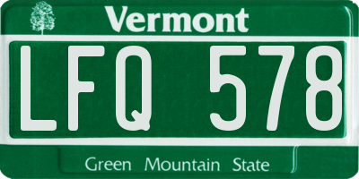 VT license plate LFQ578
